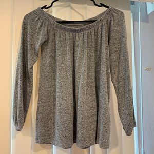 Long sleeved off the shoulder shirt